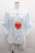 BABY,THE STARS SHINE BRIGHT / シフォン５分袖ブラウス  サックス I-25-06-29-001-BA-BL-HD-ZI