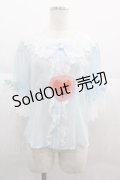 BABY,THE STARS SHINE BRIGHT / シフォン５分袖ブラウス  サックス I-25-06-29-001-BA-BL-HD-ZI