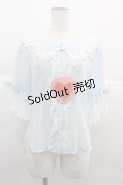 画像1: BABY,THE STARS SHINE BRIGHT / シフォン５分袖ブラウス  サックス I-25-06-29-001-BA-BL-HD-ZI