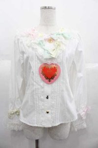 BABY,THE STARS SHINE BRIGHT / Garden Flowerブラウス  白 I-25-06-29-007-BA-BL-HD-ZI
