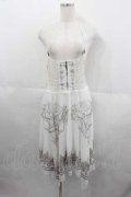 Rozen Kavalier / ハサミモチーフ刺繍&裾プリントスカート  白Ｘブラウン I-25-06-29-076-OO-SK-HD-ZI