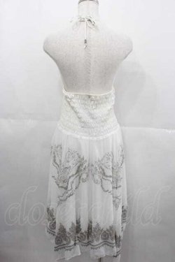 画像2: Rozen Kavalier / ハサミモチーフ刺繍&裾プリントスカート  白Ｘブラウン I-25-06-29-076-OO-SK-HD-ZI