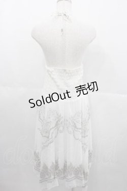 画像2: Rozen Kavalier / ハサミモチーフ刺繍&裾プリントスカート  白Ｘブラウン I-25-06-29-076-OO-SK-HD-ZI