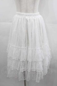ATELIER PIERROT / Ruffle Chiffon Skirt-Lace-  白 I-25-06-29-077-EL-SK-HD-ZI