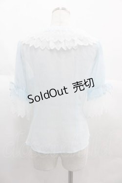 画像2: BABY,THE STARS SHINE BRIGHT / シフォン５分袖ブラウス  サックス I-25-06-29-001-BA-BL-HD-ZI