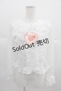 BABY,THE STARS SHINE BRIGHT / Love Love Valentineブラウス  白 I-25-06-29-021-BA-BL-HD-ZI