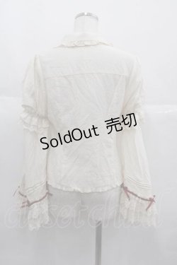 画像2: 星箱works / ホイップクリームホールケーキ 姫袖付きチェックリボンブラウス S 生成りＸ赤 I-25-06-29-026-PU-BL-HD-ZI