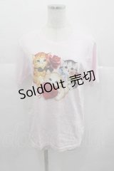 MILK / 3 lovely cat TEE  ピンク I-25-06-29-028-ML-TO-HD-ZI