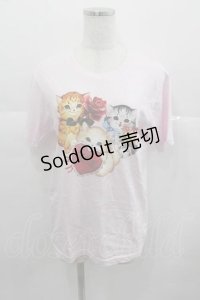 MILK / 3 lovely cat TEE  ピンク I-25-06-29-028-ML-TO-HD-ZI