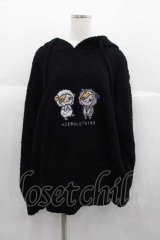 NieR Clothing / もこもこプルオーバーパーカー【ポケット付き】  黒 I-25-06-29-041-PU-TO-HD-ZI