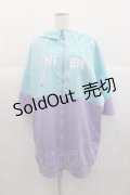 NieR Clothing / 2カラー半袖パーカー  サックスＸパープル I-25-06-29-042-PU-TO-HD-ZI