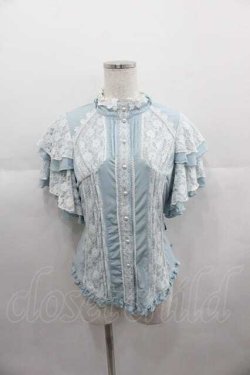 画像1: Ozz oneste / Renaissance Roseカットソー  サックスｘ白 I-25-06-29-043-OO-TO-HD-ZI