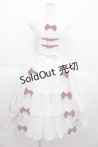 metamorphose / 思い出のすずらんフリルジャンパースカート  白 I-25-07-06-045-ME-OP-HD-ZI