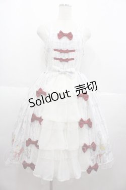 画像1: metamorphose / 思い出のすずらんフリルジャンパースカート  白 I-25-07-06-045-ME-OP-HD-ZI