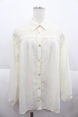 LIZ LISA / レース切替シフォンブラウス  アイボリー I-25-07-06-006-LO-BL-HD-ZI