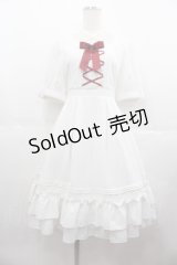Amavel / Sweet Ribbonワンピース  白 I-25-07-06-056-CA-OP-HD-ZI