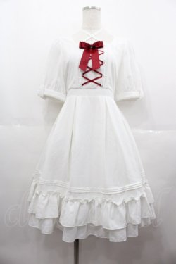画像1: Amavel / Sweet Ribbonワンピース  白 I-25-07-06-056-CA-OP-HD-ZI