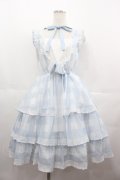 mellfy memory / Fairy love Gingham check ワンピース  サックス I-25-07-06-057-LO-OP-HD-ZI