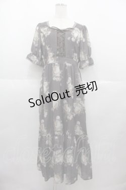 画像1: axes femme / ミルフィーユローズ柄ワンピース  ブラウン I-25-07-06-073-AX-OP-HD-ZI