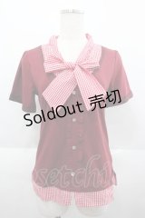 axes femme / 柄使いブロッキングPO M アカ I-25-07-06-009-AX-TO-HD-ZI