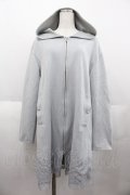 axes femme / 裾レースロングパーカー  ホワイトグレー I-25-07-06-012-AX-TO-HD-ZI
