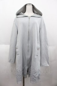 axes femme / 裾レースロングパーカー  ホワイトグレー I-25-07-06-012-AX-TO-HD-ZI