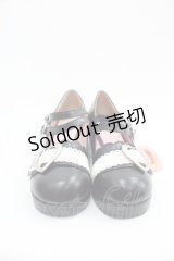 BABY,THE STARS SHINE BRIGHT / ハートバックルシューズ M 黒Ｘ白 I-25-07-06-114-BA-SH-HD-ZI