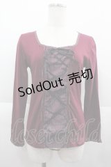 axes femme / レジメ柄レースup PO  ボルドーＸ黒 I-25-07-06-015-AX-TO-HD-ZI