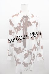 MILKBOY / CHOCOLATE MURDERシャツ  白Ｘブラウン I-25-07-06-019-MB-BL-HD-ZI