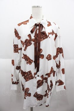 画像1: MILKBOY / CHOCOLATE MURDERシャツ  白Ｘブラウン I-25-07-06-019-MB-BL-HD-ZI
