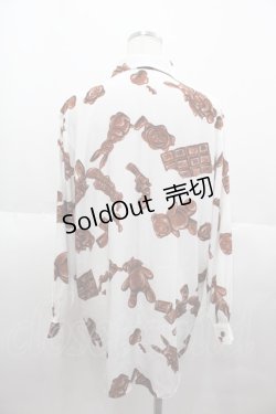 画像2: MILKBOY / CHOCOLATE MURDERシャツ  白Ｘブラウン I-25-07-06-019-MB-BL-HD-ZI