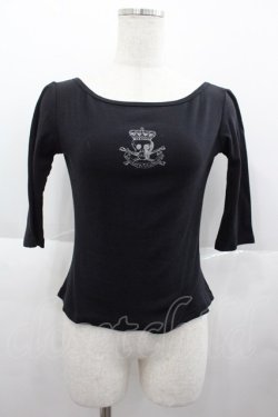 画像1: GOTHPUNKその他(買取対象外) / ラメクラウンドクロカットソー  黒Ｘシルバー I-25-07-06-020-EL-TO-HD-ZI
