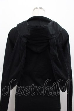 画像3: PEACE NOW / ハート刺繍うさみみフードパーカー  黒 I-25-07-06-023-PU-TO-HD-ZI