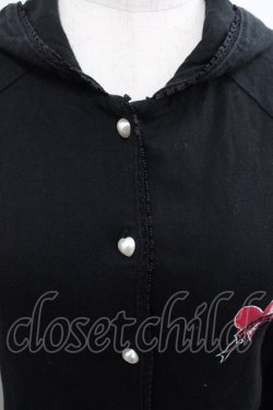 画像4: PEACE NOW / ハート刺繍うさみみフードパーカー  黒 I-25-07-06-023-PU-TO-HD-ZI