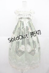 ALICE and the PIRATES / Tea time Nostalgic柄ジャンパースカート  グリーン I-25-07-06-033-PA-OP-HD-ZI