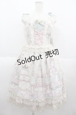画像1: Angelic Pretty / Antoinette Decorationビスチェ風ジャンパースカート  アイボリー I-25-07-06-037-AP-OP-HD-ZI