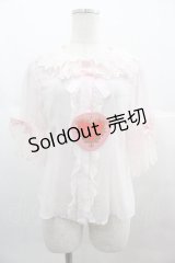 BABY,THE STARS SHINE BRIGHT / シフォン５分袖ブラウス  ピンク I-25-07-09-001-BA-BL-HD-ZI