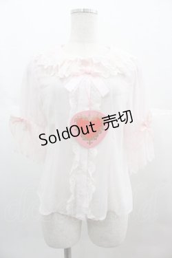 画像1: BABY,THE STARS SHINE BRIGHT / シフォン５分袖ブラウス  ピンク I-25-07-09-001-BA-BL-HD-ZI