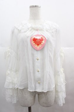 画像1: BABY,THE STARS SHINE BRIGHT / a Rose 〜ガラスドームに閉じ込めた一輪の薔薇〜ブラウス  白 I-25-07-09-005-BA-BL-HD-ZI