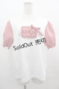 画像1: PINK HOUSE / ギンガムチェック使いカットソー 4(L) アイボリー I-25-07-09-053-LO-TO-HD-ZI