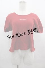 PINK HOUSE / ロゴ刺繍半袖トップス  赤 I-25-07-09-054-LO-TO-HD-ZI