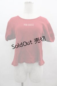 PINK HOUSE / ロゴ刺繍半袖トップス  赤 I-25-07-09-054-LO-TO-HD-ZI