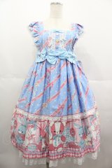 Angelic Pretty / MELODY TOYSハイウエストジャンパースカート  サックス I-25-07-09-061-AP-OP-HD-ZI