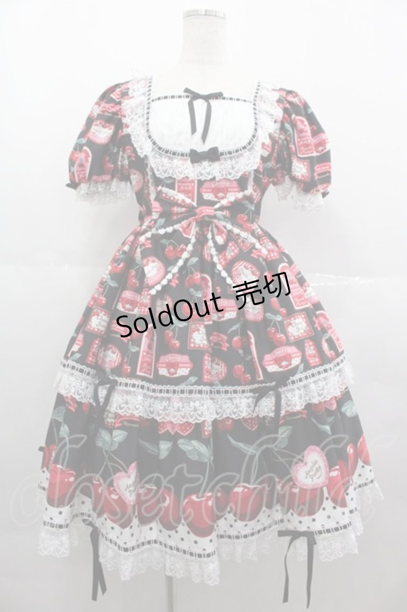 画像1: Angelic Pretty / Cherry Jam Labelワンピース  黒 I-25-07-09-062-AP-OP-HD-ZI (1)