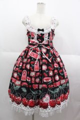 Angelic Pretty / Cherry Jam Labelジャンパースカート  黒 I-25-07-09-063-AP-OP-HD-ZI