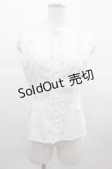 Mary Magdalene / ピンタックハイネックノースリーブブラウス  白 I-25-07-09-007-CL-BL-HD-ZI