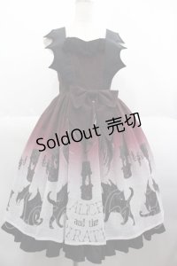 ALICE and the PIRATES / 悪魔猫と終末の砂時計柄ジャンパースカートI  ボルドー I-25-07-09-072-PA-OP-HD-ZI