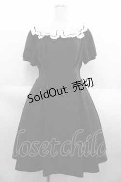 画像1: axes femme POETIQUE / レースアップデザインワンピース  黒Ｘ白 I-25-07-09-083-AX-OP-HD-ZI