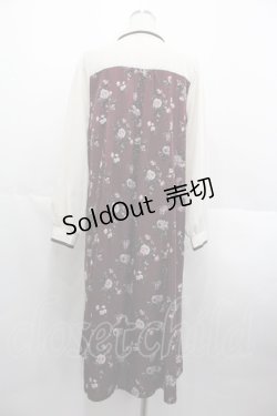 画像2: axes femme / ビスチェ切替Aライン花柄ワンピース  アイボリーＸボルドー I-25-07-09-089-AX-OP-HD-ZI