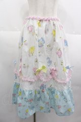 Nile Perch / くまひよこリボンスカート  白Ｘ青Ｘピンク I-25-07-09-096-LO-SK-HD-ZI
